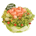 バースデーフラワーケーキアレンジメント